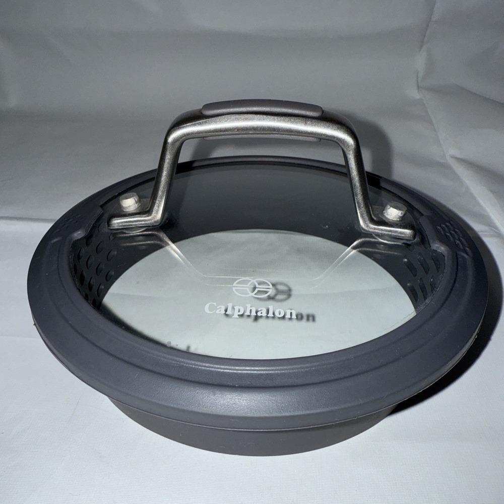 Calphalon 6" ID Glass Silicone Grey Rubber Replacement Strainer Lid Only - Picture 2 of 4